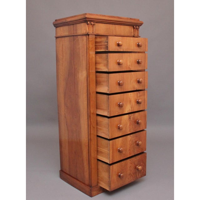 Regency Walnut Wellington Chest, 1830s For Sale - Image 11 of 15