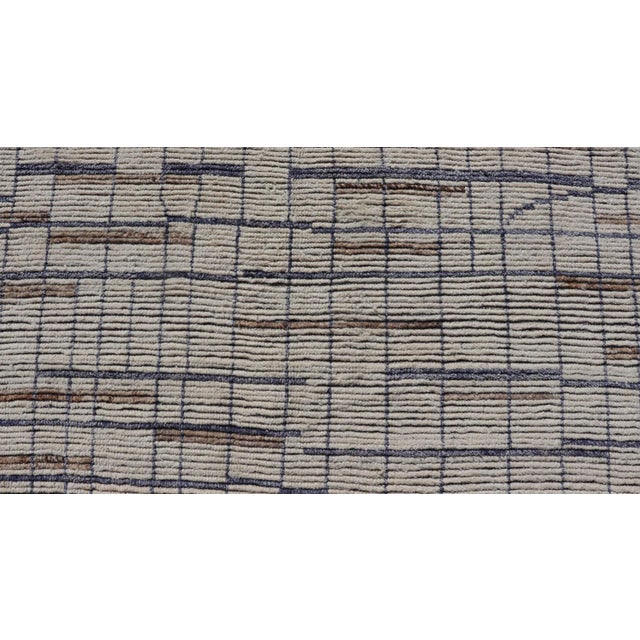 Early 21st Century Keivan Woven Arts Large Modern Moroccan Rug in Minimalist Design 9'10 X 14'1 For Sale - Image 5 of 12