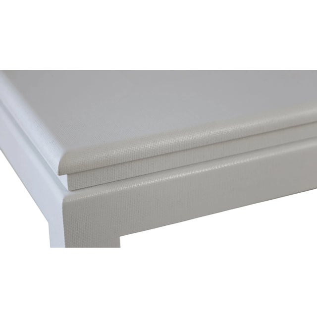 2010s Carl Springer Style White Raffia Coffee Table For Sale - Image 5 of 9