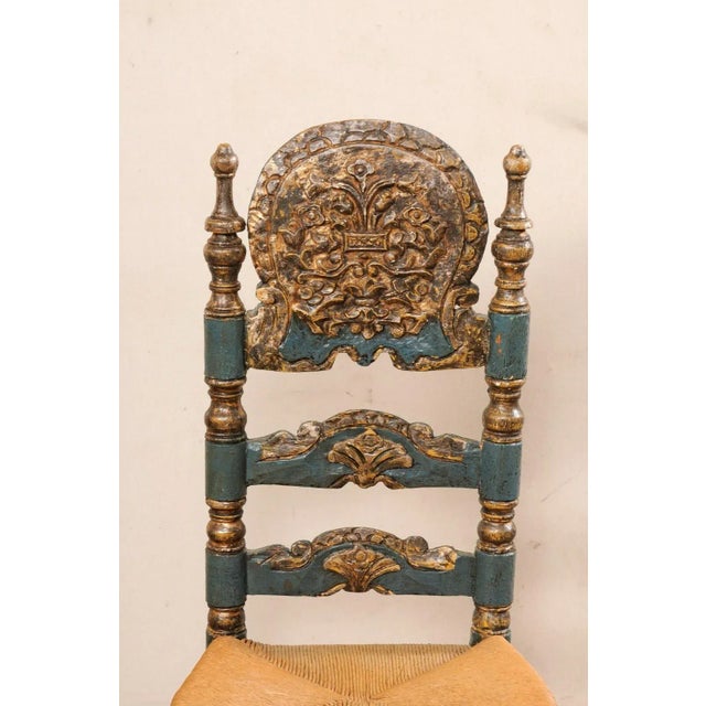 Mid 20th Century Spanish Colonial Style LadderBack Chairs A Pair