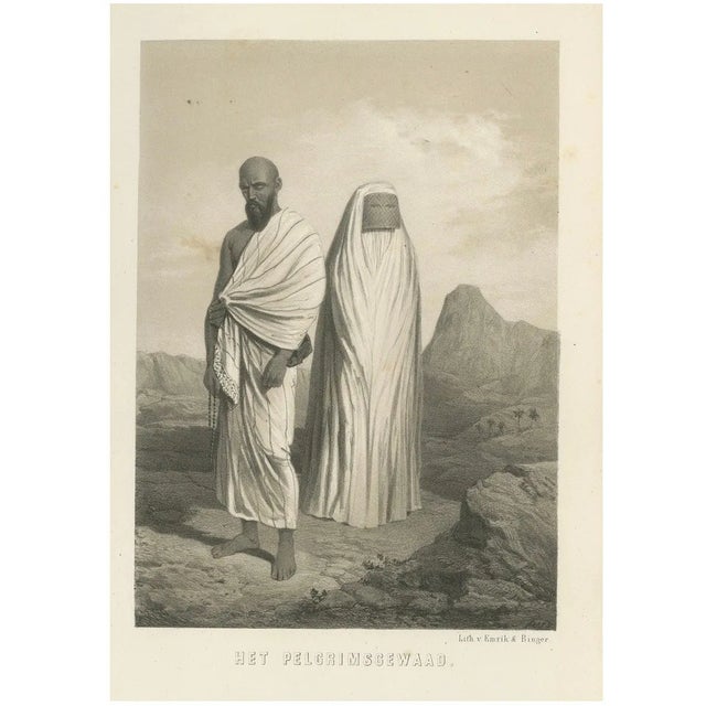 Dozy, Islamic Pilgrim Attire of Mecca, 1863, Lithograph For Sale