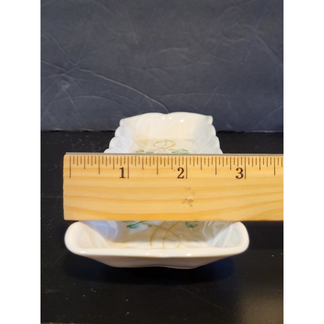 Mint Vintage Belleek Porcelain Mint Tray Celery Dish For Sale - Image 8 of 9