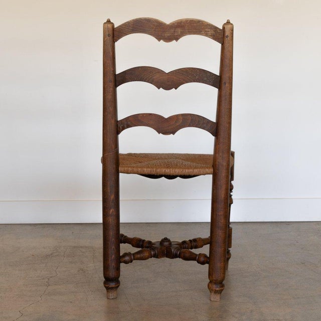 1940s French Carved Wood and Woven Chairs, Set of 4 For Sale In Los Angeles - Image 6 of 12