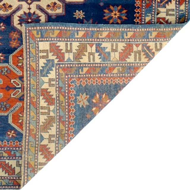 Figurative Antique Caucasian Kuba Rug 3’7” X 4’4” For Sale - Image 3 of 5