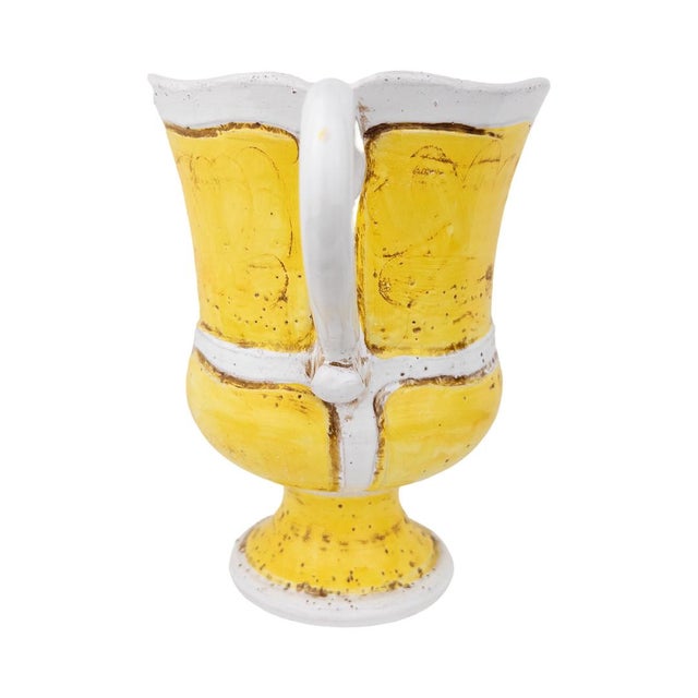 1970s Mid-Century Italian Hand-Painted Pottery Pitcher For Sale - Image 4 of 8