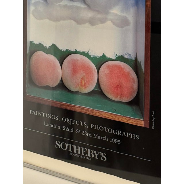 Dada 1995 Man Ray Three Peaches Poster for Sotheby's, Framed, Original For Sale - Image 3 of 6