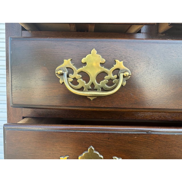 Brown Early 20th Century Drexel Highboy Chest of Drawers For Sale - Image 8 of 11