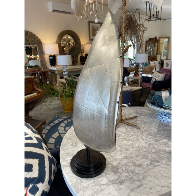 Large Faux Silver Turtle Shell Sculpture For Sale In West Palm - Image 6 of 7