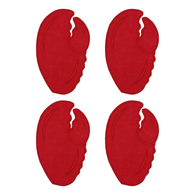 Lobster Claw Cocktail Napkins - Set of 4 For Sale