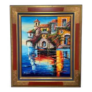 Circa 2007 Michel Degav Oil on Canvas Painting For Sale