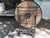 Hollywood Regency Vintage Hollywood Regency Woven Wicker and Wrought Iron Round Tray Table. For Sale - Image 3 of 16