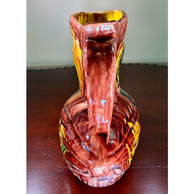 Ceramic Mid 20th Century Mid-Century Modern Glazed Drip-Ware Duck Art Pottery Pitcher For Sale - Image 7 of 9