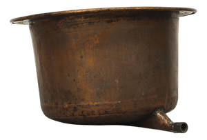 Very Large Antique Rustic Patinated Copper Kettle / Planter