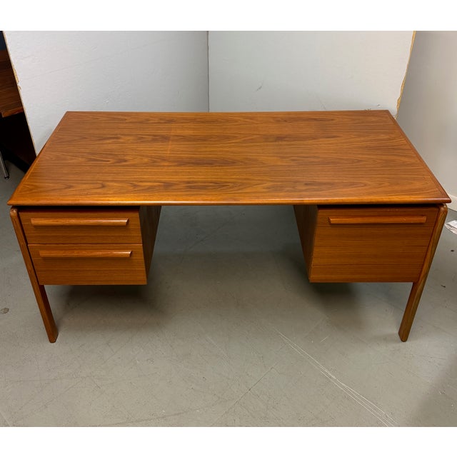 Mid-Century Modern Mid-Century Modern Teak Executive Desk by Danflex, Denmark, 1960s-70s For Sale - Image 3 of 12