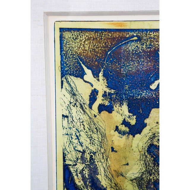 1960s Mid Century Modern Art Print Artist Proof Abstract Splatter Yellow Orange Blue For Sale - Image 12 of 12