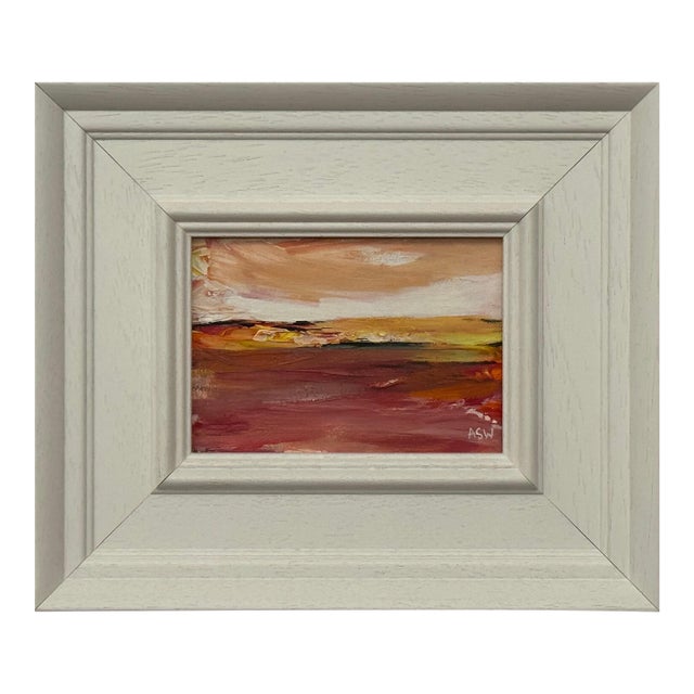 Amber Glow - Miniature Abstract Landscape Art Study by Contemporary Artist 2025 For Sale