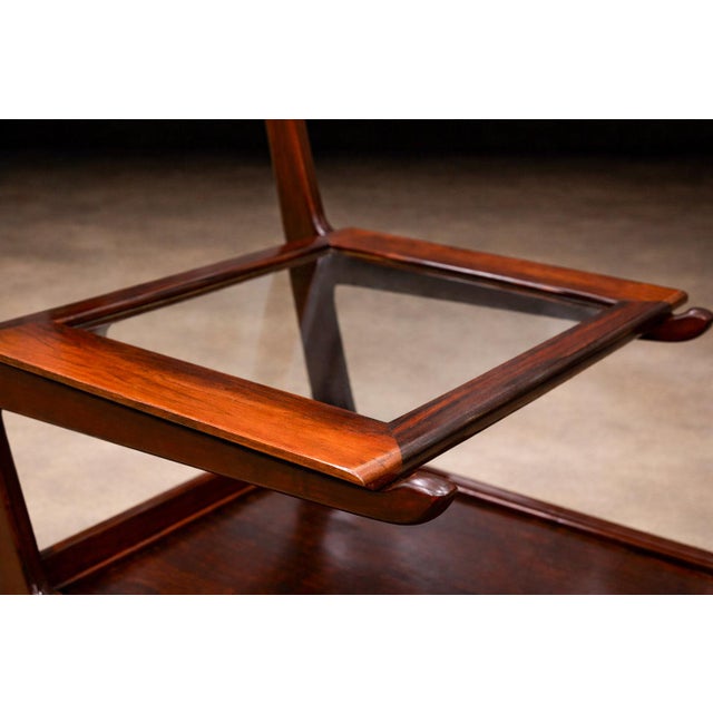 Brown Brazilian Mid-Century Modern Bar Cart in Rosewood, Carlo Hauner and Martin Eisler, 1950s - Lot 532 For Sale - Image 8 of 14