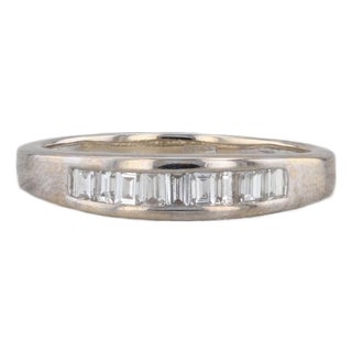 0.33ctw Diamond Wedding Band 18k White Gold Size 6 Stackable Ring Coa Tomas Rae For Sale