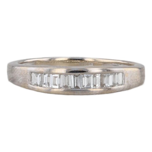 0.33ctw Diamond Wedding Band 18k White Gold Size 6 Stackable Ring Coa Tomas Rae For Sale