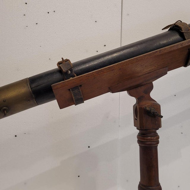 Tabletop Refracting Telescope in Wood and Leather, France, 1930s For Sale - Image 16 of 18
