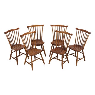 Set of 6 Stickley Cherry Windsor Style Chairs For Sale
