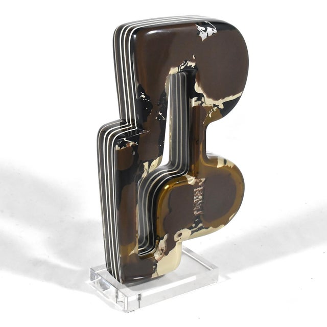 Black Salvatore Zagami Abstract Resin Sculpture For Sale - Image 8 of 13