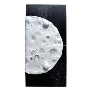 Vera Vizzi, Monochrome Lunar Relief Domino, 2026, Tile Foam-Clay with Enamel on Wood Panel For Sale