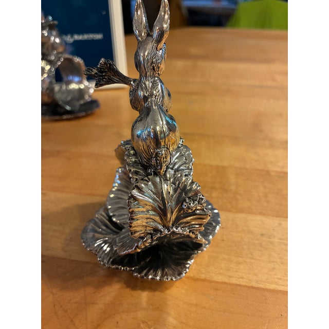 Metal Reed & Barton Silverplate Rabbit Napkin Ring For Sale - Image 7 of 9
