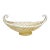 Barovier Toso Murano Vintage Gold Leaf White Trim Italian Art Glass Gondola Footed Bowl For Sale