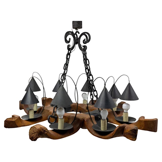 Mid-Century French Four Yokes Pendant Light For Sale