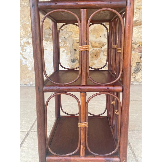 Vintage Bamboo and Rattan Three-Tier Bookcase, 1960s For Sale - Image 15 of 18