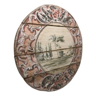 Circular Baroque Panel with Lagoon Scene, 1890s For Sale