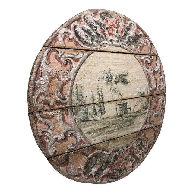 Circular Baroque Panel with Lagoon Scene, 1890s For Sale