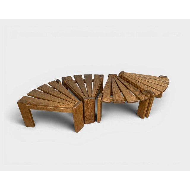 Vintage Brutalist Oak Side Tables by Radboud Dittmann for Dittmann & Co., Netherlands, 1970s, Set of 4 For Sale - Image 17 of 17