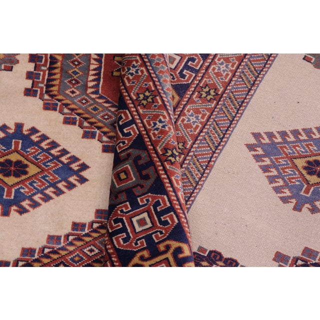 Textile Boho Chic Shirwan Beige/Blue Wool Rug - 5'3''x7'3'' For Sale - Image 7 of 10