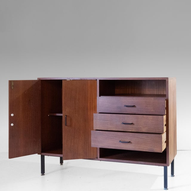 Mid-Century Modern Italian Teak Sideboard with Iron Legs and Brass Feet, 1960s For Sale - Image 12 of 12