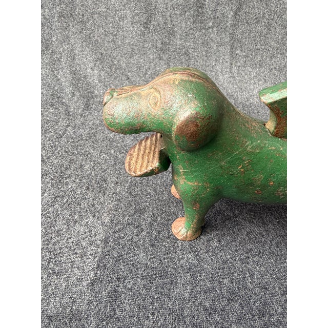 Antique Green Cast Iron Dog Nutcracker For Sale - Image 4 of 18