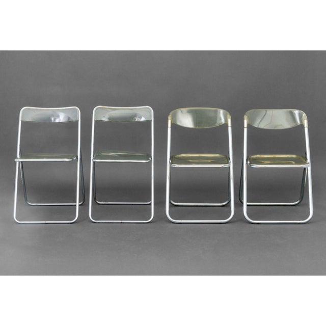 Modern Giancarlo Piretti "Plia" Style Folding Chairs, 4 For Sale - Image 3 of 14