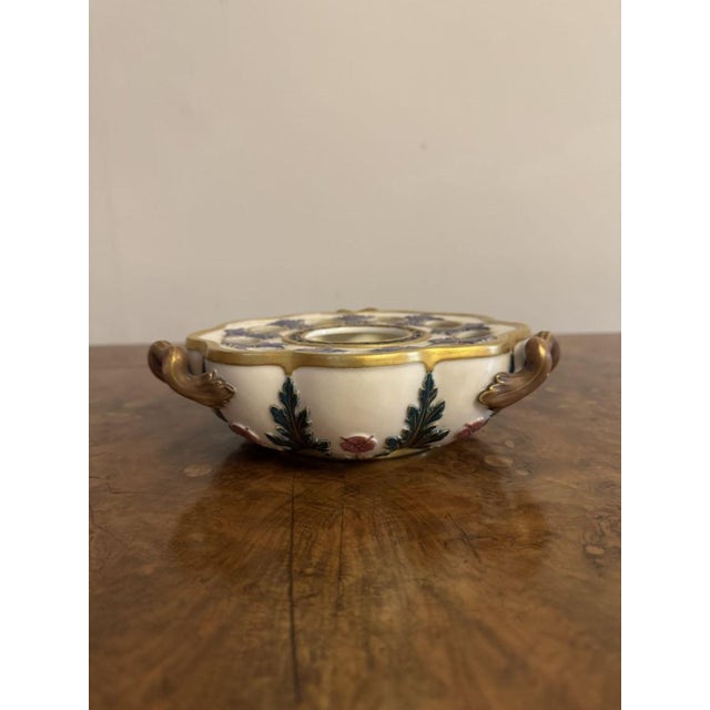 Antique Victorian Flower Holder from Royal Worcester, 1874 For Sale - Image 6 of 10