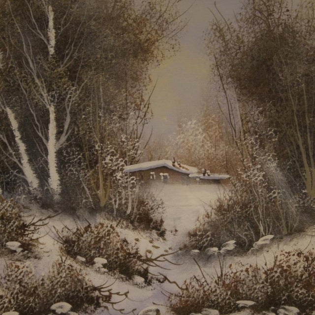 1970s Italian Artist, Winter Landscape, 1970, Oil on Canvas, Framed For Sale - Image 5 of 16