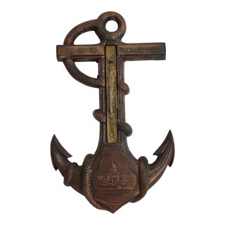 1950s Brass Finish Washington DC Thermometer For Sale