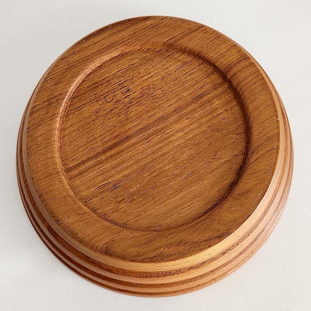 Vintage Teak Wood Ribbed Bowl For Sale - Image 10 of 10