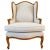 French Provincial Wingback Chairs With Geometric Upholstery Attributed to Baker - A Pair For Sale - Image 9 of 18