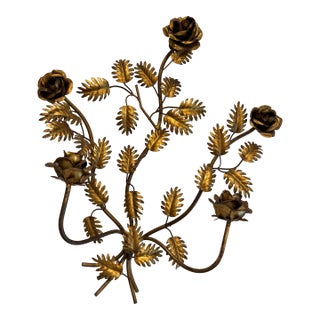 Gilt Wall Candle Sconce For Sale