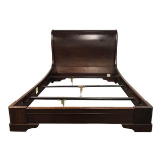 Contemoprary Restoration Hardware Marston Queen Size Cherrywood Sleigh Bedframe For Sale