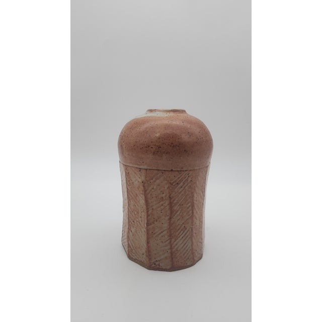 Mid-Century Modern Mid 20th Century Studio Pottery Chevron Pattern Pot For Sale - Image 3 of 14