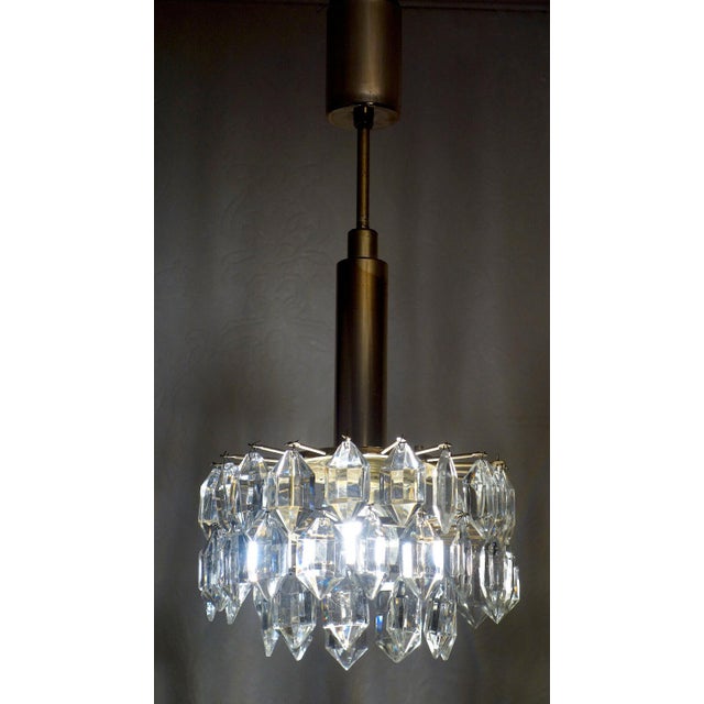 1960s Brass and Lead Crystal Chandelier from Bakalowits & Söhne, Vienna, Austria, 1960s For Sale - Image 5 of 8