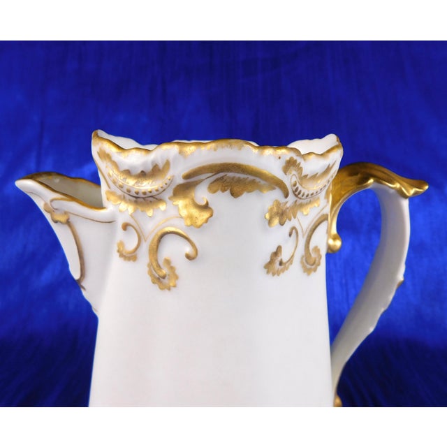 Late 18th Century White Bisque Vignaud Feres Chocolate Pot With Gold Trim and Two Cups - 5 pcs For Sale - Image 9 of 16
