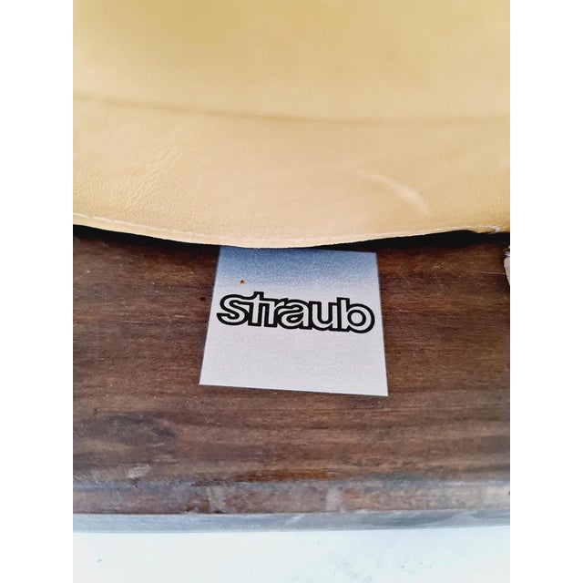 Mid-Century Modern Lounge Chair in Leather and Wood from Straub, Germany, 1960s For Sale - Image 15 of 18