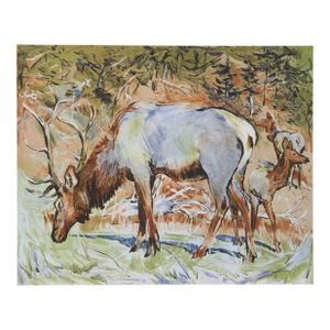 Elk, 1979 Signed Lithograph by Everett E. Hibbard